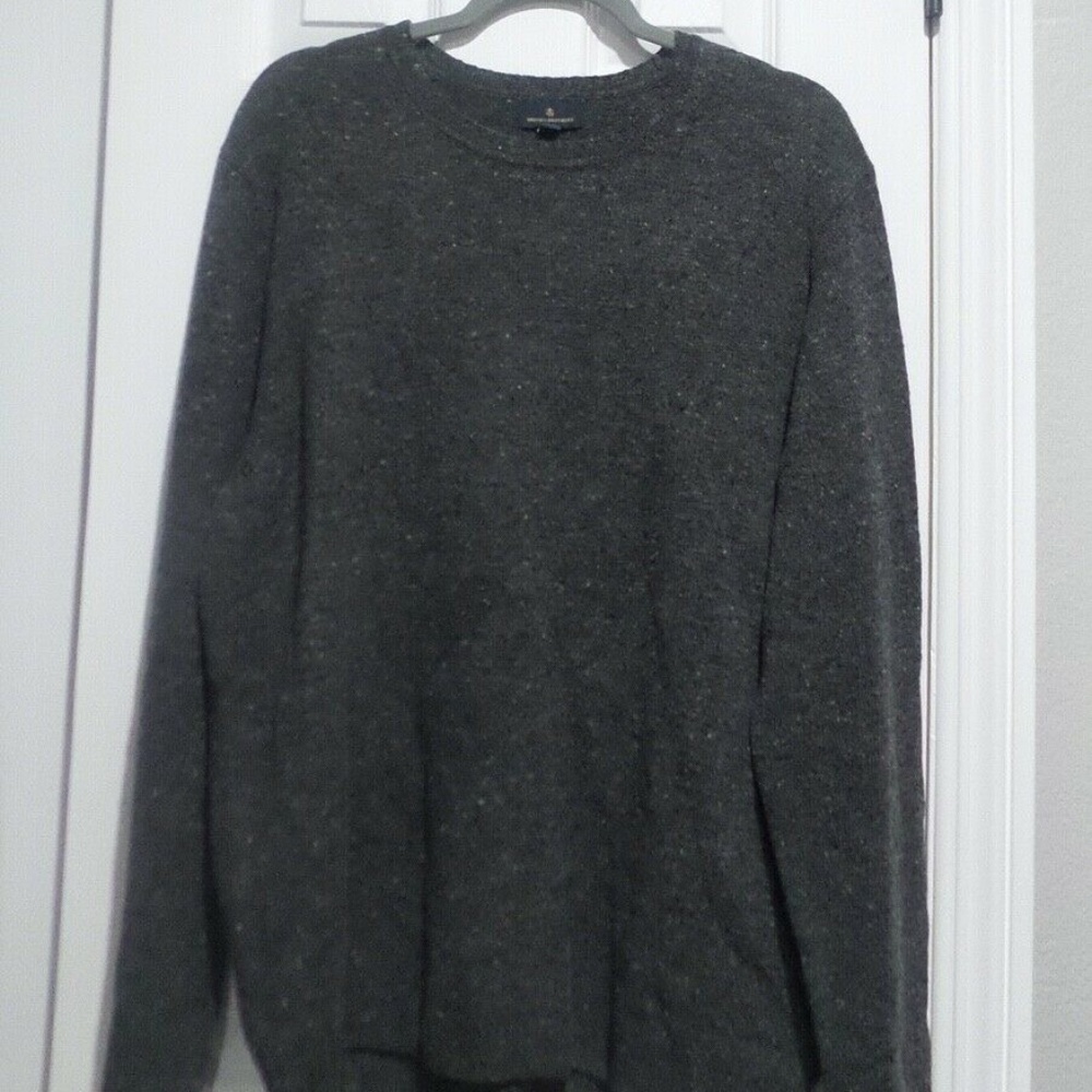 BROOKS BROTHERS Mens GREY Crew Neck WOOL BLEND XL